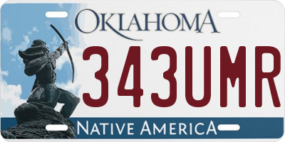 OK license plate 343UMR