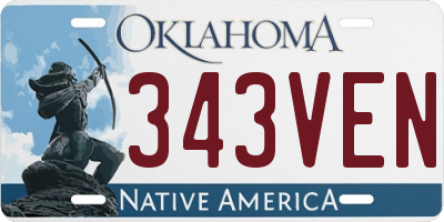 OK license plate 343VEN