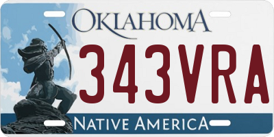 OK license plate 343VRA