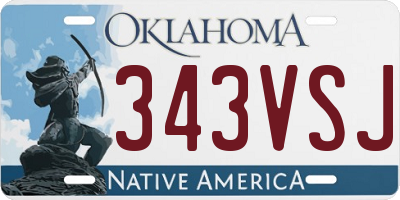 OK license plate 343VSJ