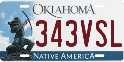 OK license plate 343VSL