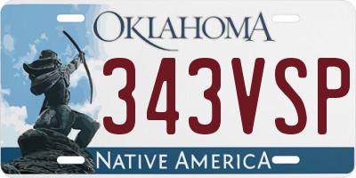 OK license plate 343VSP