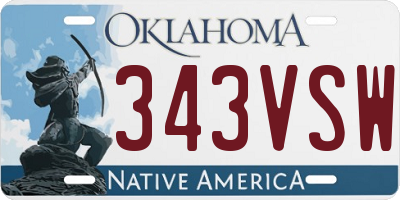 OK license plate 343VSW