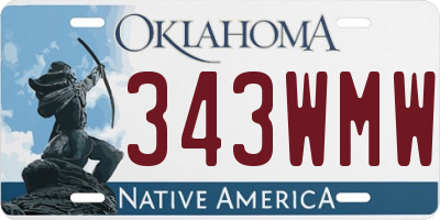 OK license plate 343WMW
