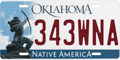 OK license plate 343WNA