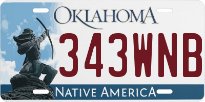 OK license plate 343WNB
