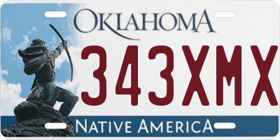 OK license plate 343XMX