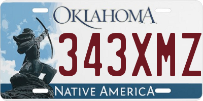 OK license plate 343XMZ