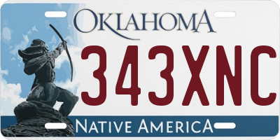 OK license plate 343XNC