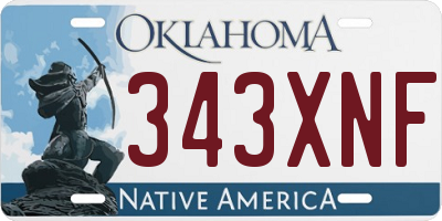 OK license plate 343XNF