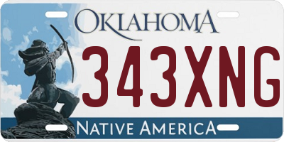 OK license plate 343XNG