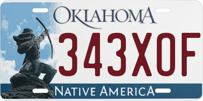 OK license plate 343XOF