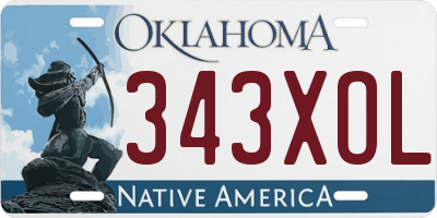 OK license plate 343XOL