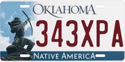OK license plate 343XPA