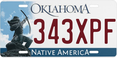 OK license plate 343XPF