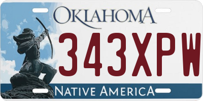 OK license plate 343XPW