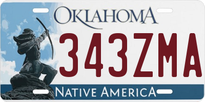 OK license plate 343ZMA