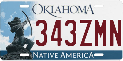 OK license plate 343ZMN
