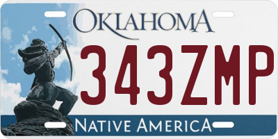 OK license plate 343ZMP