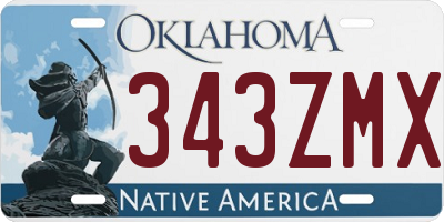 OK license plate 343ZMX