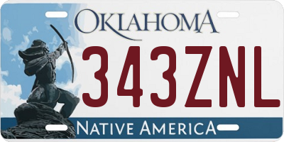 OK license plate 343ZNL