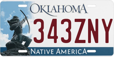 OK license plate 343ZNY