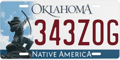 OK license plate 343ZOG