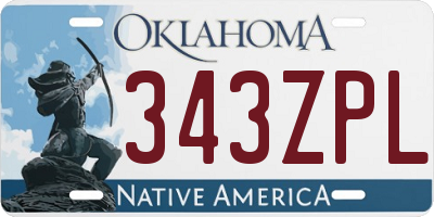 OK license plate 343ZPL