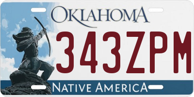 OK license plate 343ZPM