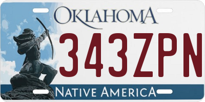 OK license plate 343ZPN