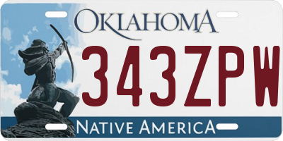 OK license plate 343ZPW