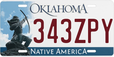 OK license plate 343ZPY