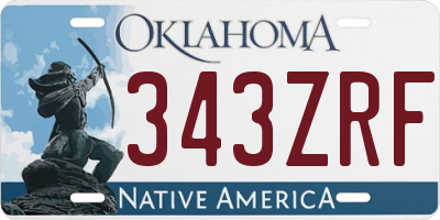 OK license plate 343ZRF