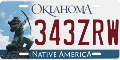 OK license plate 343ZRW