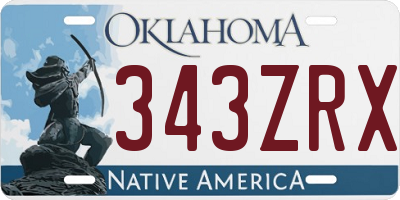 OK license plate 343ZRX