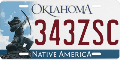OK license plate 343ZSC