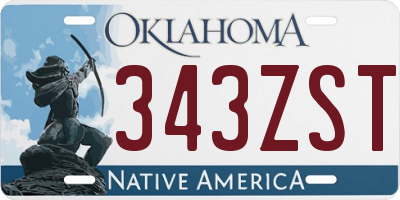 OK license plate 343ZST