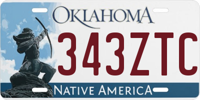 OK license plate 343ZTC