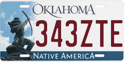 OK license plate 343ZTE