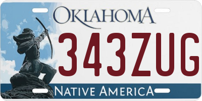 OK license plate 343ZUG