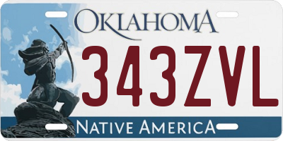 OK license plate 343ZVL
