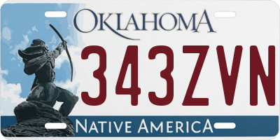 OK license plate 343ZVN