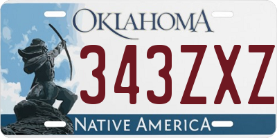 OK license plate 343ZXZ