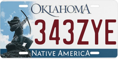 OK license plate 343ZYE