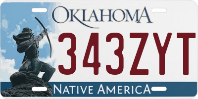 OK license plate 343ZYT