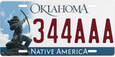 OK license plate 344AAA