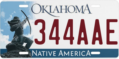 OK license plate 344AAE