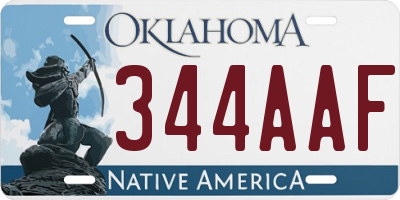 OK license plate 344AAF