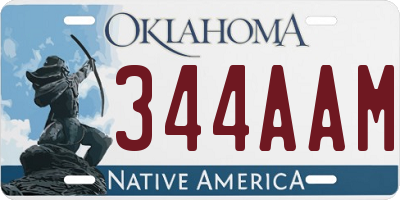 OK license plate 344AAM