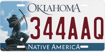 OK license plate 344AAQ